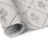 Blassgraue Blütenblüte Geschenkpapier (Rolleneckpunkt)