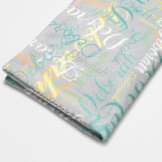 Blassgraue Fleeceblanket mit ihrem Namen Fleecedecke