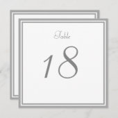 Blassgraue Hochzeitkarte für die Tischnummer (Vorne/Hinten)