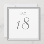 Blassgraue Hochzeitkarte für die Tischnummer (Rückseite)