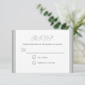 Blassgraue Remission RSVP Karte (Stehend Vorderseite)