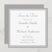 Blassgraue Save the Date Hochzeit (Vorne/Hinten)