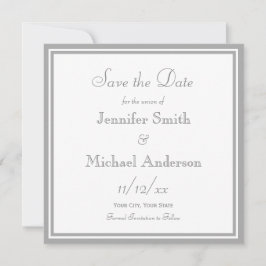 Blassgraue Save the Date Hochzeit