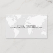 Blassgraue Weltkarte beruflich Visitenkarte (Vorderseite)