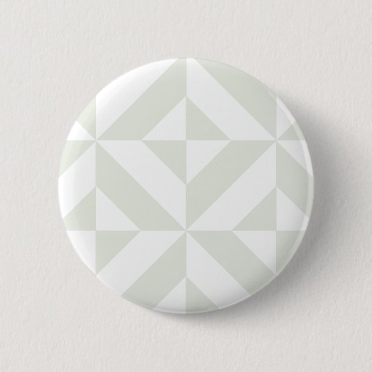 Blassgraues geometrisches Deco-Würfelmuster Button (Vorderseite)
