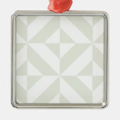 Blassgraues geometrisches Deko Cube Pattern Silbernes Ornament (Vorne)