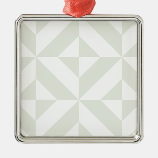 Blassgraues geometrisches Deko Cube Pattern Silbernes Ornament (Vorne)
