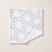 Blassgraues geometrisches Muster Badhandtuch Set (Waschlappen)