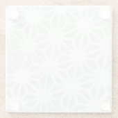 Blassgraues geometrisches Muster Glasuntersetzer (Rückseite)