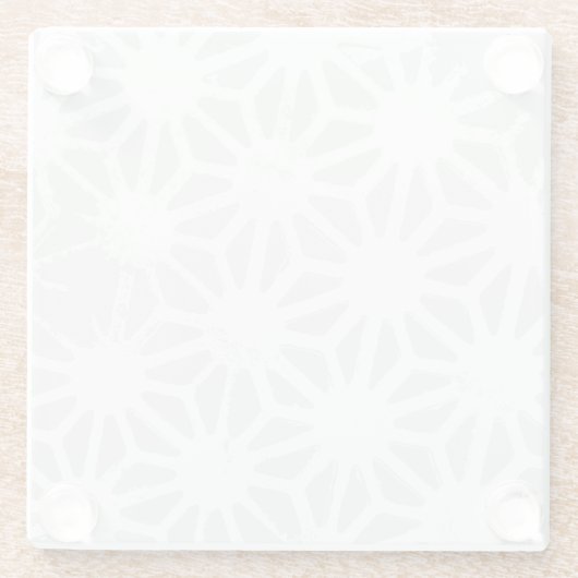 Blassgraues geometrisches Muster Glasuntersetzer (Rückseite)