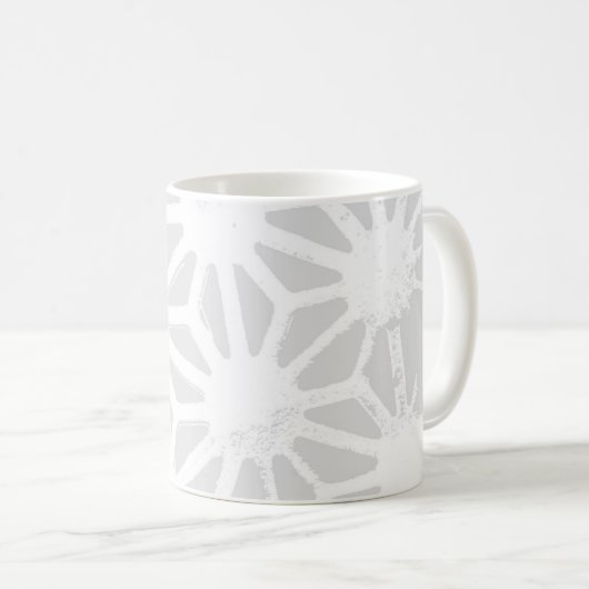 Blassgraues geometrisches Muster Kaffeetasse (VorderseiteRechts)