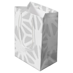 Blassgraues geometrisches Muster Mittlere Geschenktüte