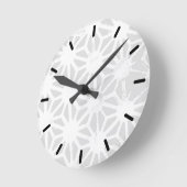 Blassgraues geometrisches Muster Runde Wanduhr (Winkel)