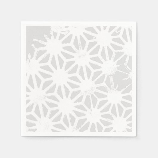 Blassgraues geometrisches Muster Serviette (Vorderseite)