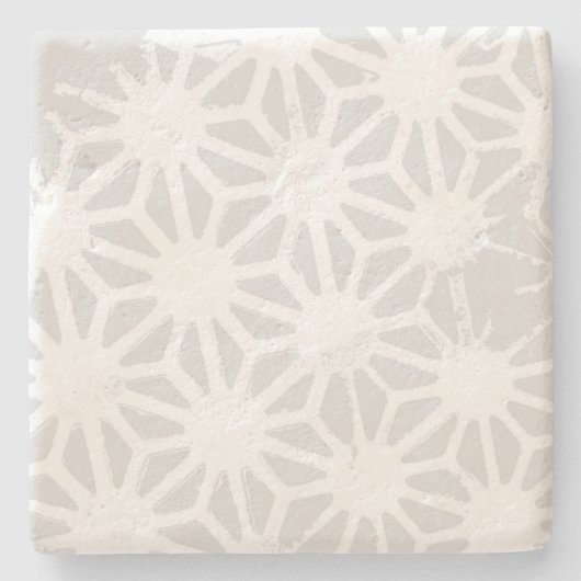 Blassgraues geometrisches Muster Steinuntersetzer (Vorderseite)