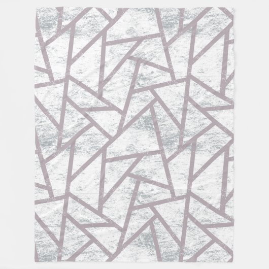 Blassgraues Mosaikmuster Fleecedecke (Vorderseite)