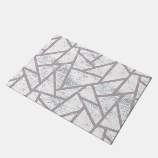 Blassgraues Mosaikmuster Fußmatte (Schrägansicht)