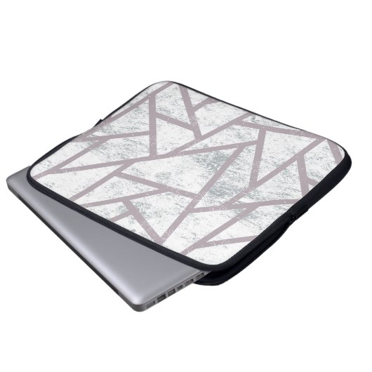 Blassgraues Mosaikmuster Laptopschutzhülle (Vorne Knopf)