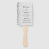 Blassgraues Silver Glitzer Edge Wedding Program Fächer (Vorderseite)