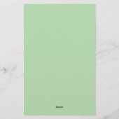 Blassgrün Beruflich Einziges Klassisches, Ihr Name Briefpapier (Rückseite)