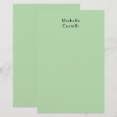 Blassgrün Beruflich Einziges Klassisches, Ihr Name Briefpapier (Vorne/Hinten)