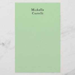 Blassgrün Beruflich Einziges Klassisches, Ihr Name Briefpapier