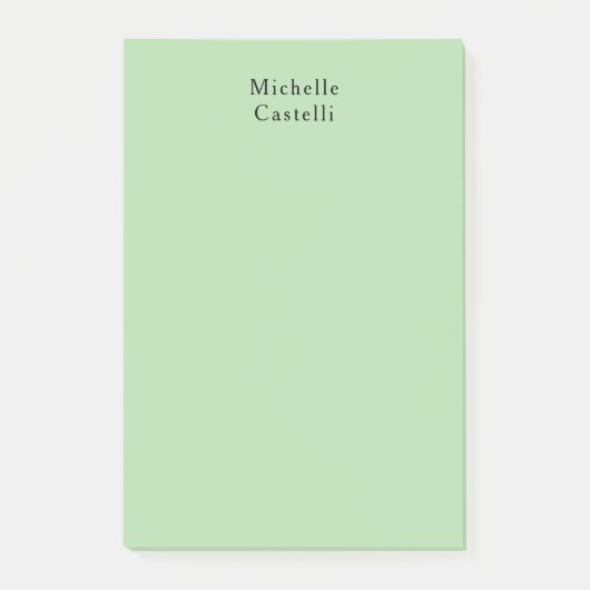 Blassgrün Beruflich Einziges Klassisches, Ihr Name Post-it Klebezettel (Vorderseite)