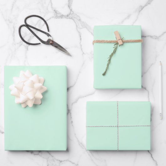 Blassgrün Geschenkpapier Set (Vorderseite)