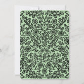 Blassgrün und schwarz Botanisches Flor 30. Geburts Einladung (Rückseite)