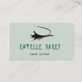 Blassgrüne Ästhetik Minimalistisch Lash Visitenkarte (Vorderseite)