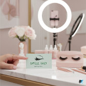 Blassgrüne Ästhetik Minimalistisch Lash Visitenkarte