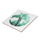 Blassgrüne Bananenbaumpalme-Blätter Fliese (Seite)