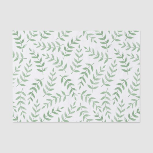 Blassgrüne Blätter Muster Fern Garden Dekoupage Seidenpapier (Vorderseite)