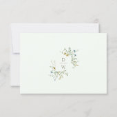 Blassgrüne delikate Wildblume Moderne Boho Wedding RSVP Karte (Rückseite)