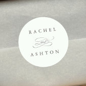 Blassgrüne Einfache Hochzeit Runder Aufkleber