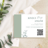 Blassgrüne Elegant QR Code UAWG Wedding Begleitkarte