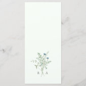 Blassgrüne Elegante Wildblume Hochzeit Menükarte (Rückseite)