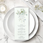 Blassgrüne Elegante Wildblume Hochzeit Menükarte<br><div class="desc">Dieses elegante Hochzeitsmenü besticht durch hübsche,  handbemalte Wildblumen in Aquarellfarben,  die als Bouquet angeordnet sind und sich ideal für den Frühling,  den Sommer oder für Hochzeiten im Herbst eignen. Für eine weiter gehende Anpassung dieses Designs klicken Sie bitte auf den BUTTON BLAU DESIGN TOOL oben! Matching-Elemente sind ebenfalls verfügbar.</div>