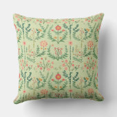 Blassgrüne Folklore Kissen (Rückseite)