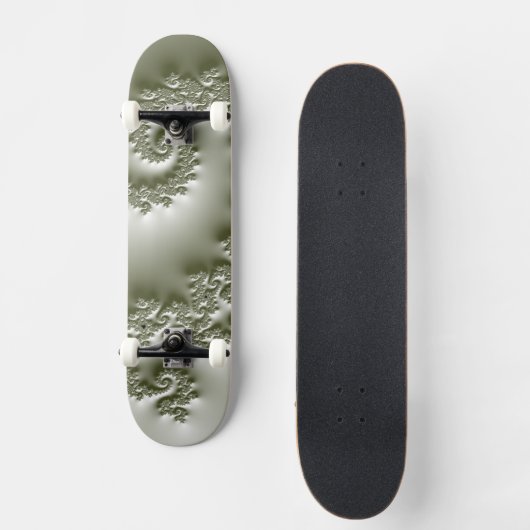 Blassgrüne Fraktal-Design-Krawatte Skateboard (Vorderseite)