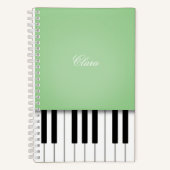 Blassgrüne Klaviermusik Personalisiert Notizblock (Vorderseite)