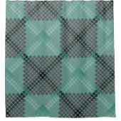 Blassgrüne Kreise oder Kugeln, Gewebe, quadratisch Duschvorhang (Vorderseite)