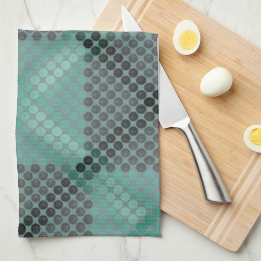 Blassgrüne Kreise oder Kugeln, Gewebe, quadratisch Geschirrtuch (Viertel Falte)