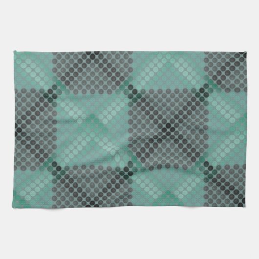 Blassgrüne Kreise oder Kugeln, Gewebe, quadratisch Geschirrtuch (Horizontal)