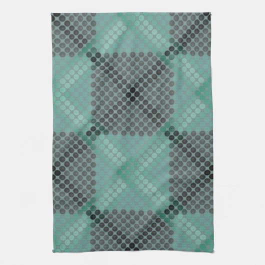 Blassgrüne Kreise oder Kugeln, Gewebe, quadratisch Geschirrtuch (Vertikal)