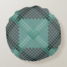 Blassgrüne Kreise oder Kugeln, Gewebe, quadratisch Rundes Kissen
