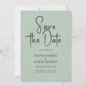 Blassgrüne Linde Einfache schwarze Schrift Save th Einladung (Vorderseite)