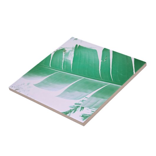 Blassgrüne Pastel Banana Tree Leaf Erwachsene Fliese (Seite)