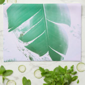 Blassgrüne Pastel Banana Tree Leaf Geschirrtuch (Gefaltet)