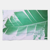 Blassgrüne Pastel Banana Tree Leaf Geschirrtuch (Horizontal)